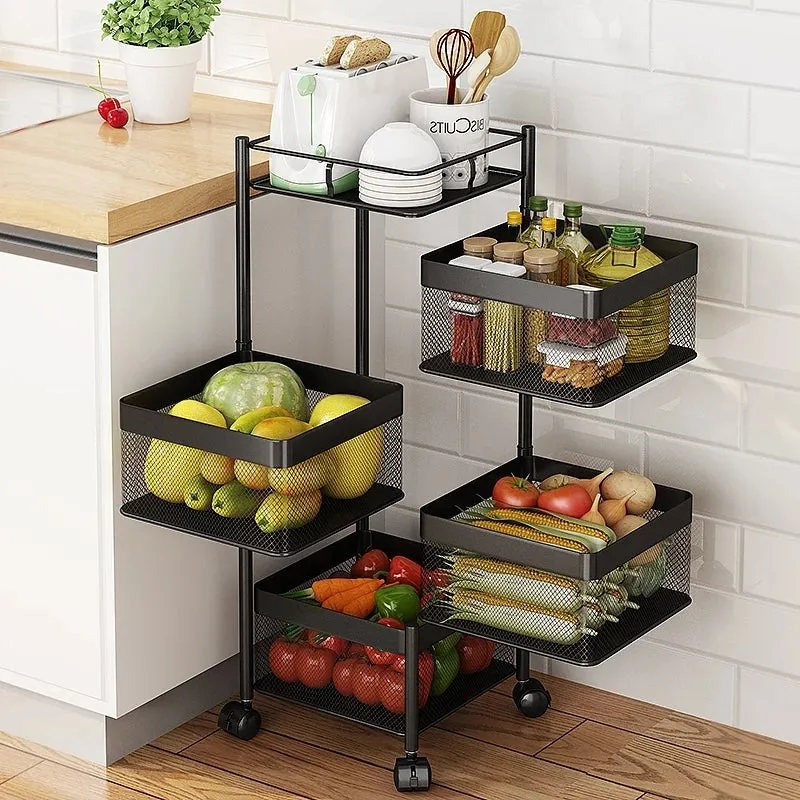 5 Layer Metal Trolley (Square)