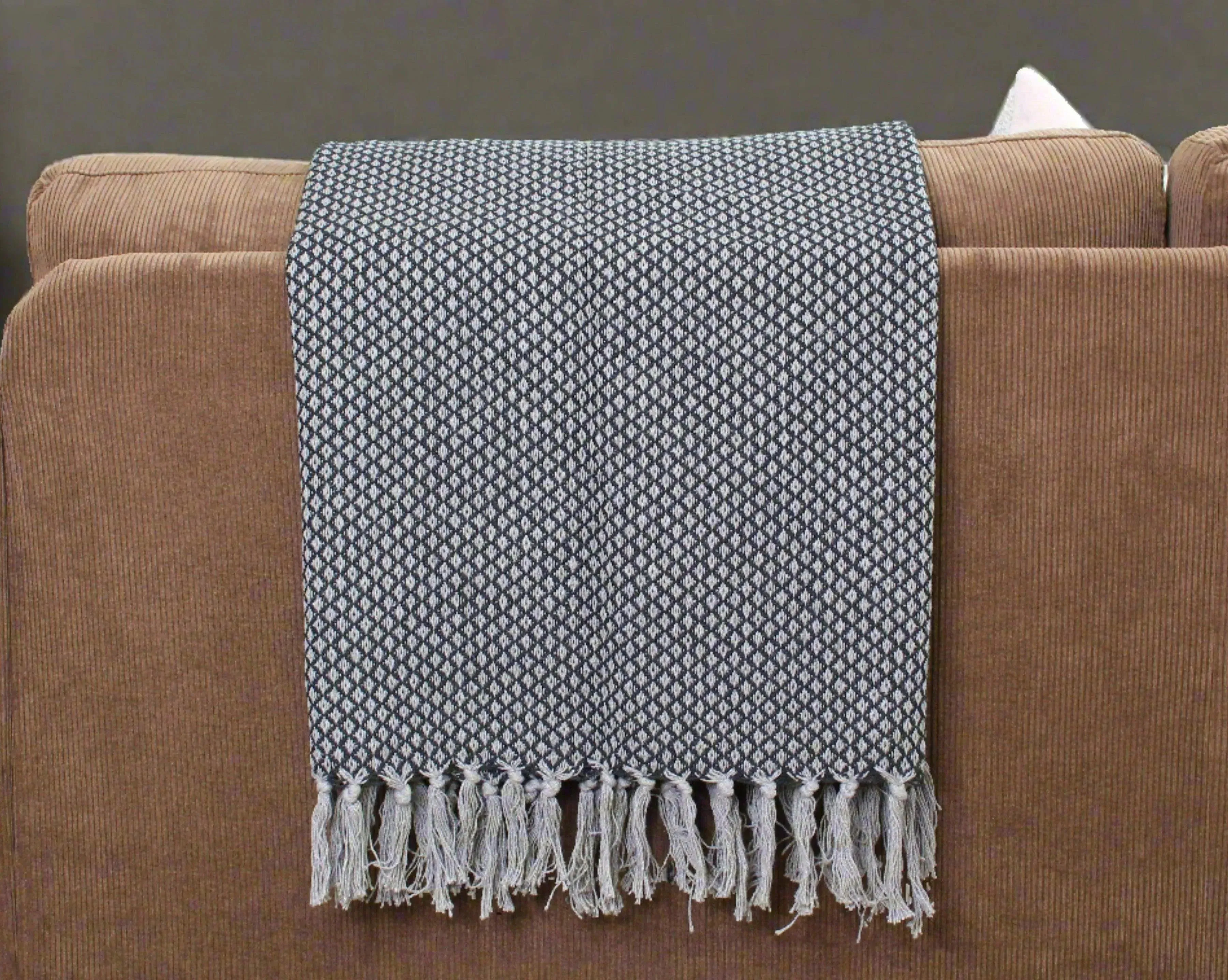 Ainsley Throw Blanket with Hand knotted Tassels