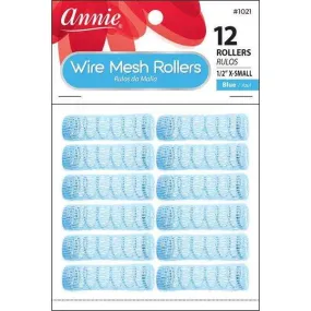 Annie Wire Mesh Rollers XS 12Ct Blue