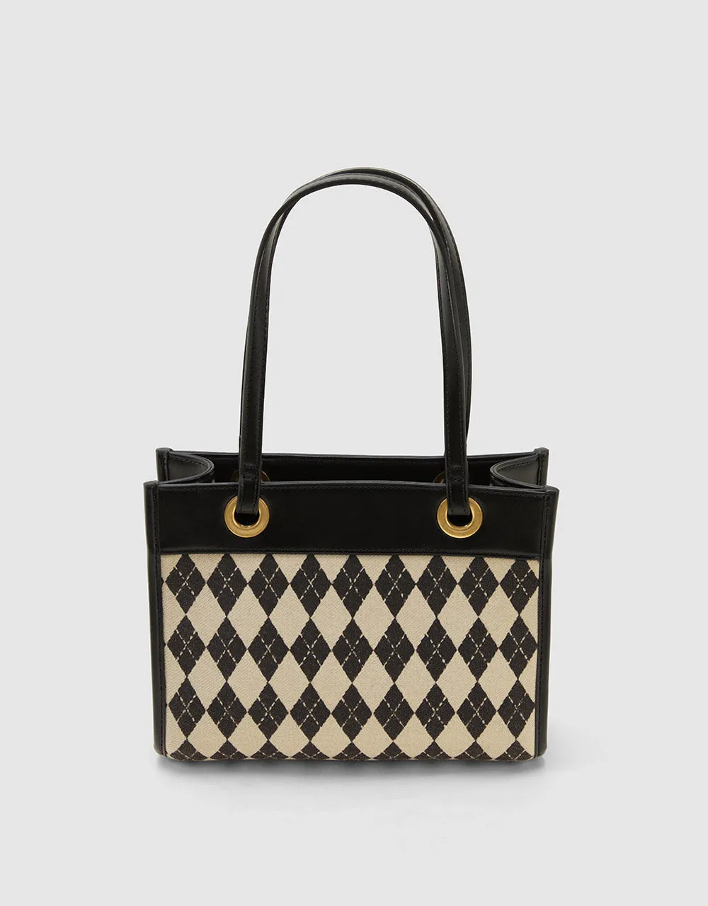Argyle Tote Bag With Purse