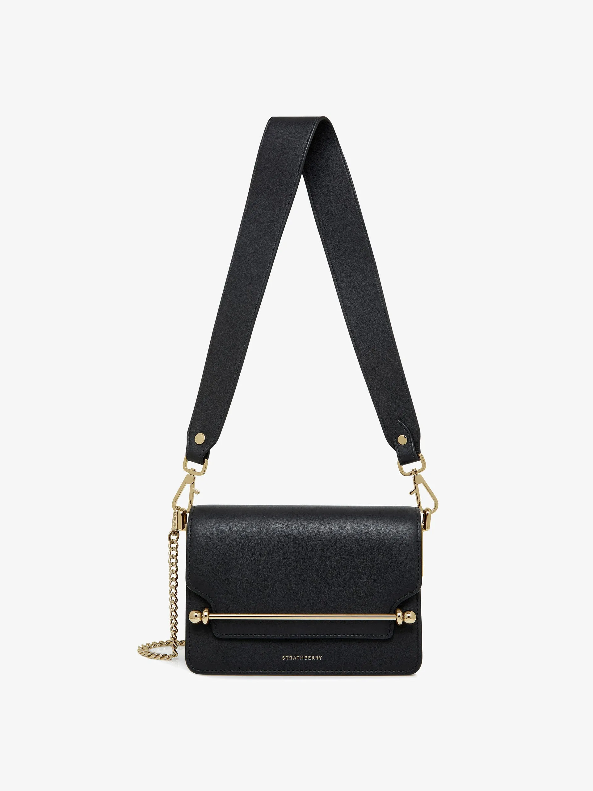 Black East/West mini multi strap bag