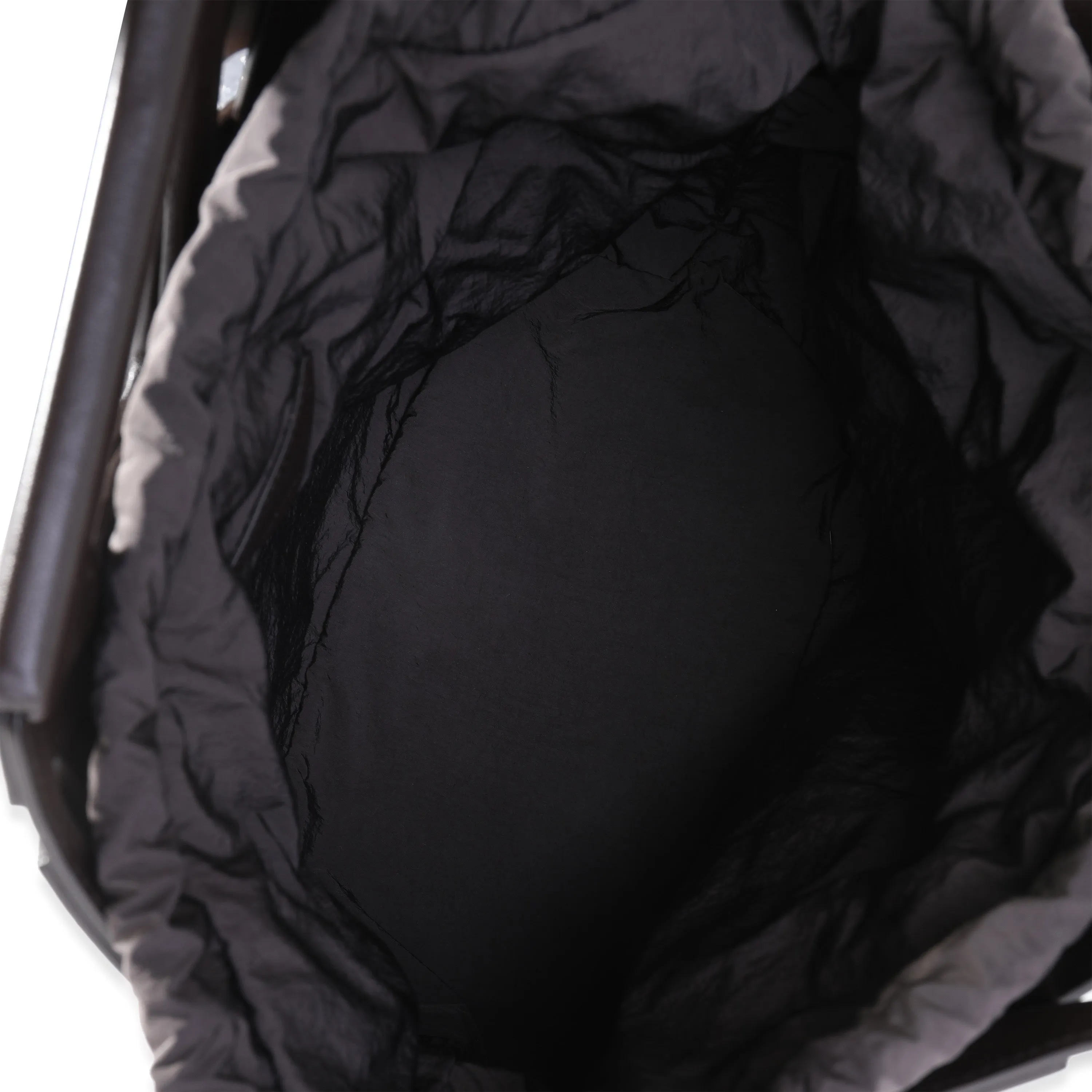 BOTTEGA VENETA Dark Brown Leather V Woven Drawstring Tote Bag
