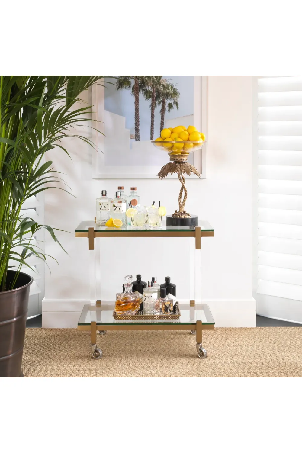 Brass Glass Bar Cart | Eichholtz Royalton