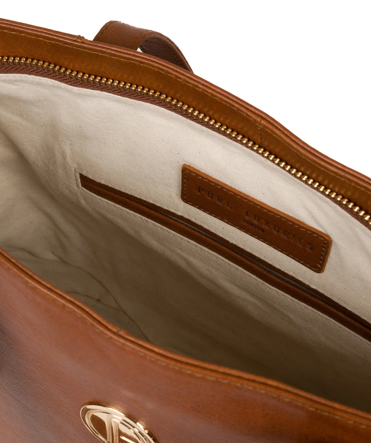 'Calista' Hazelnut Leather Tote Bag
