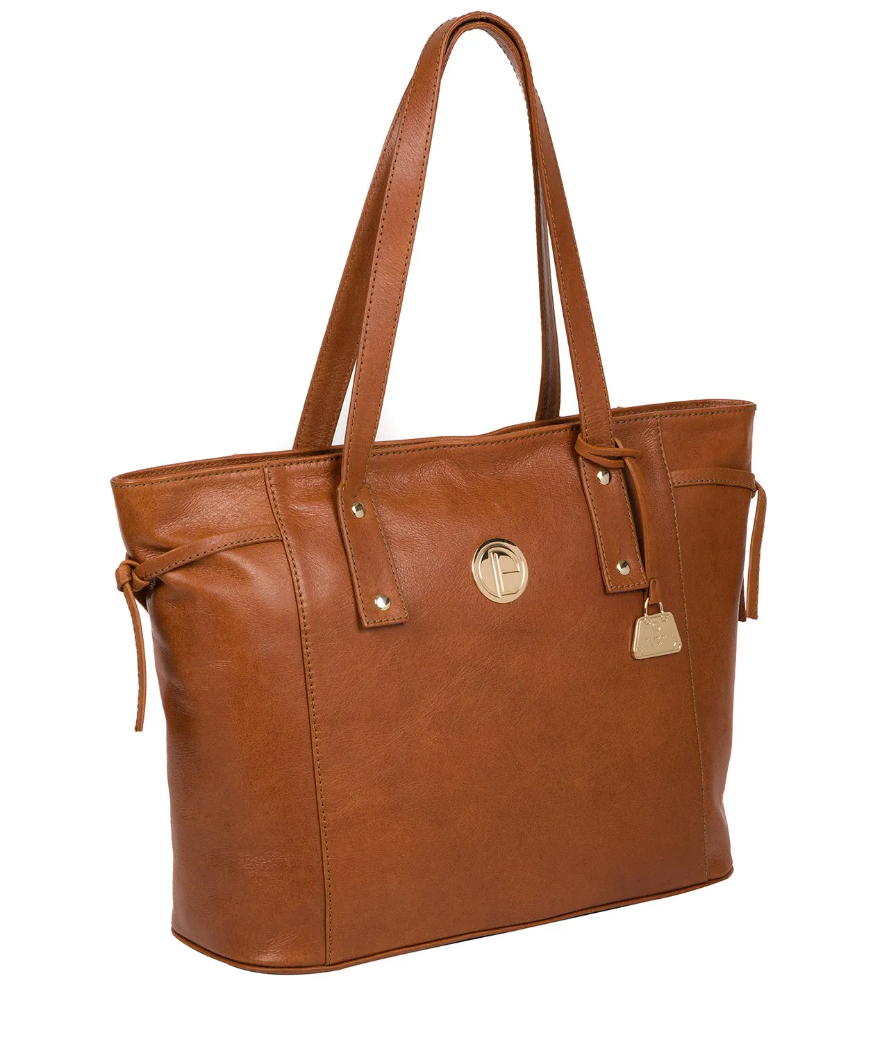 'Calista' Hazelnut Leather Tote Bag