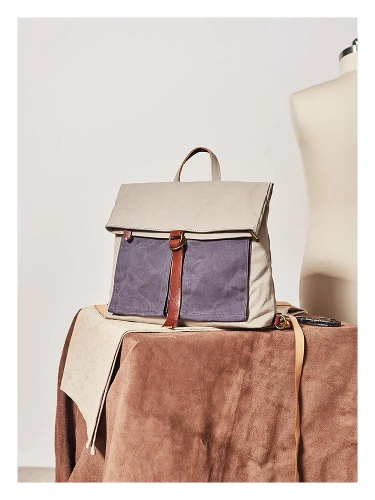 Canvas Leather Convertible Backpack Messenger Bag Satchel Backpack Mens Canvas Messenger Backpack for Men