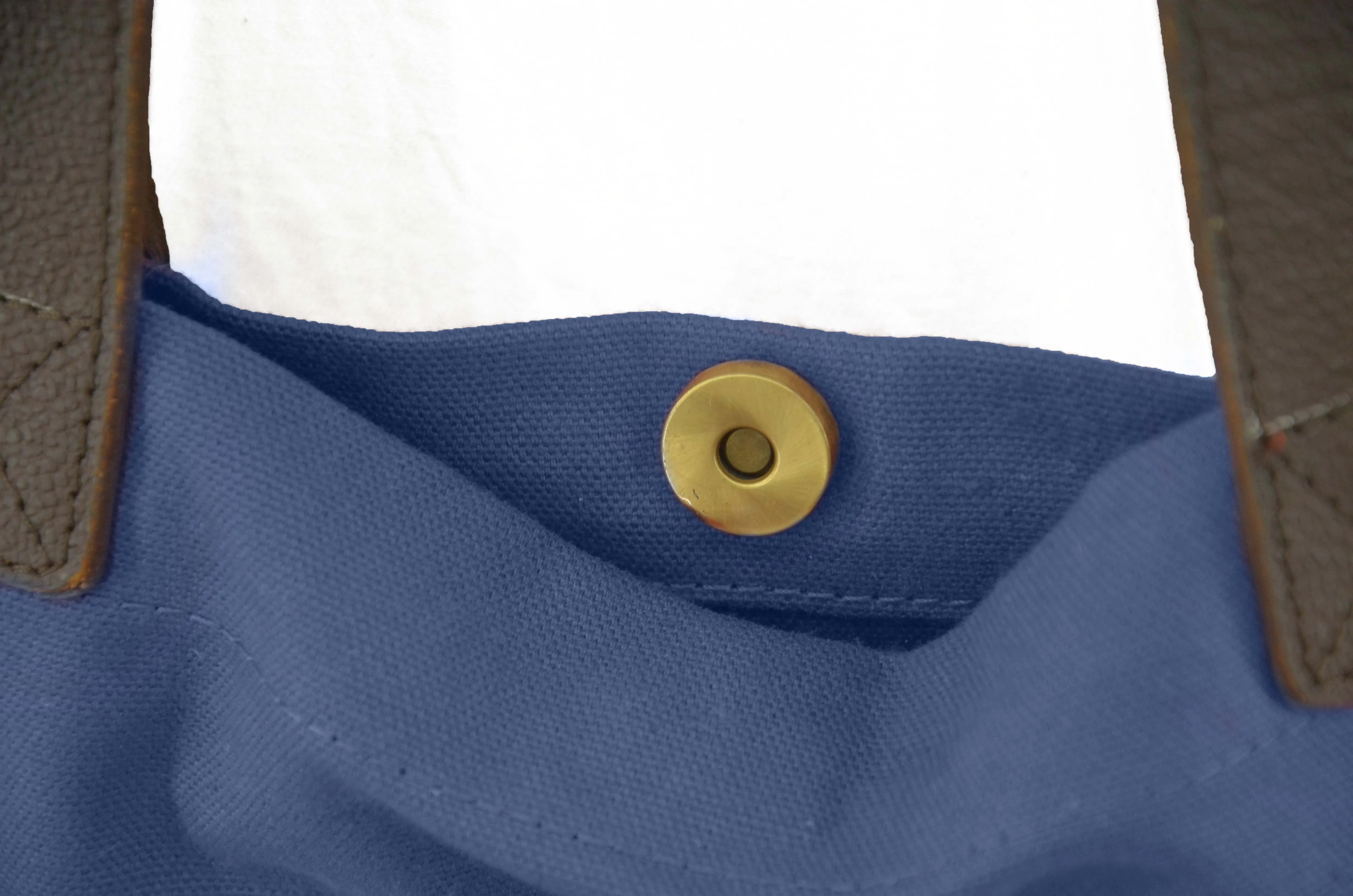 Canvas Tote Bag with Leather Handles