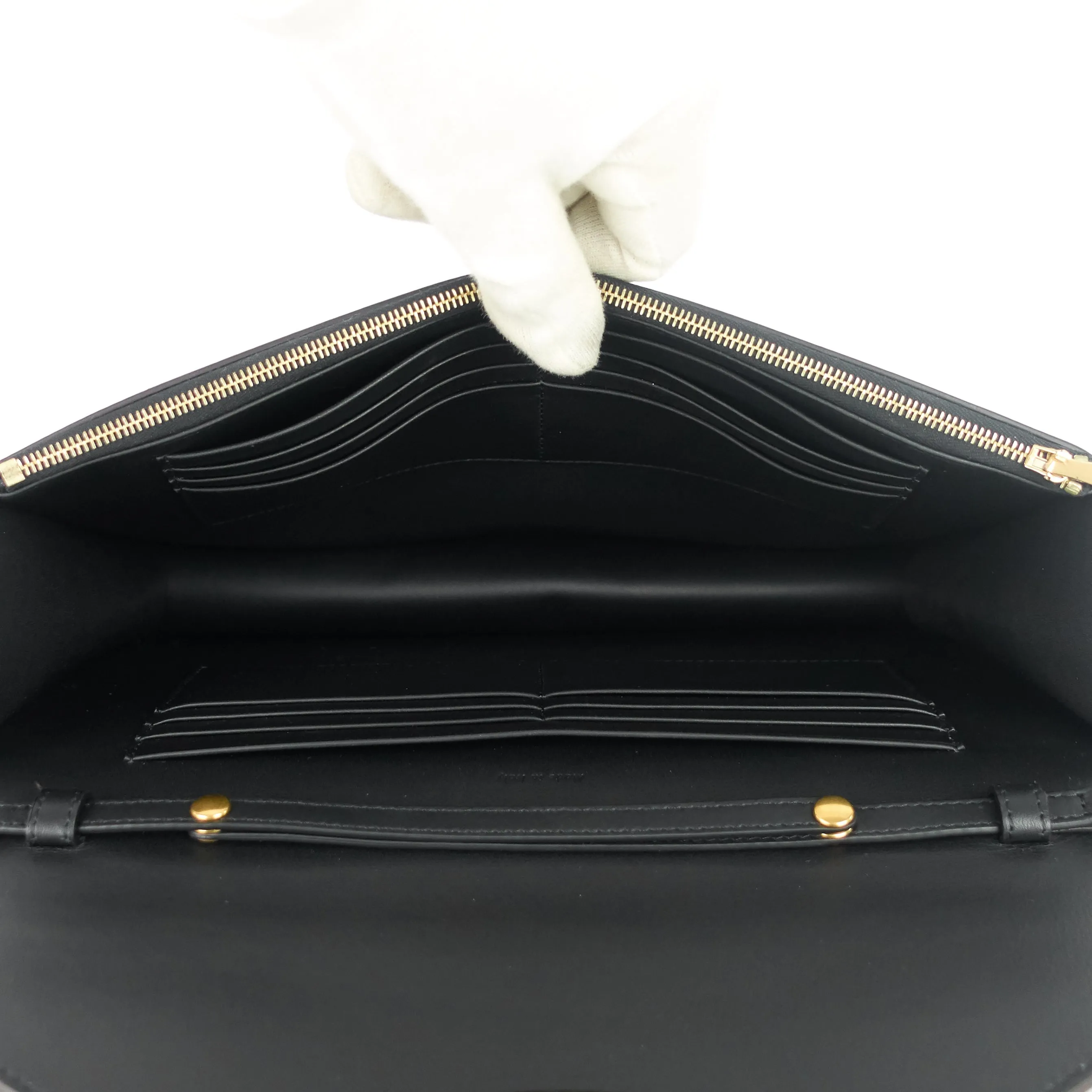 CELINE Pocket Evening Leather and Shagreen Flap on Chain Bag
