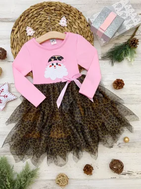 Chic For Santa Leopard Print Tutu Dress
