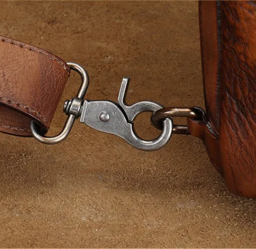 Classic Womens Brown Leather Sling Bag Chest Bag For Women