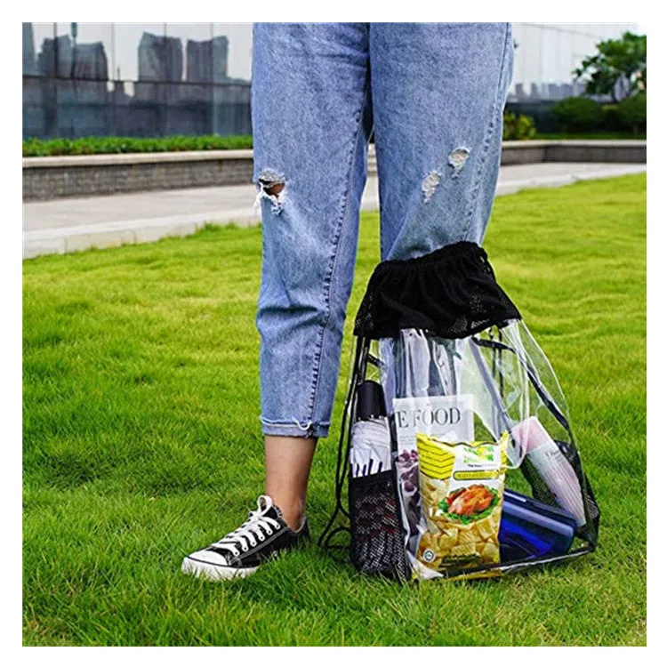 Clear Backpack PVC Fashion Transparent Drawstring Backpack