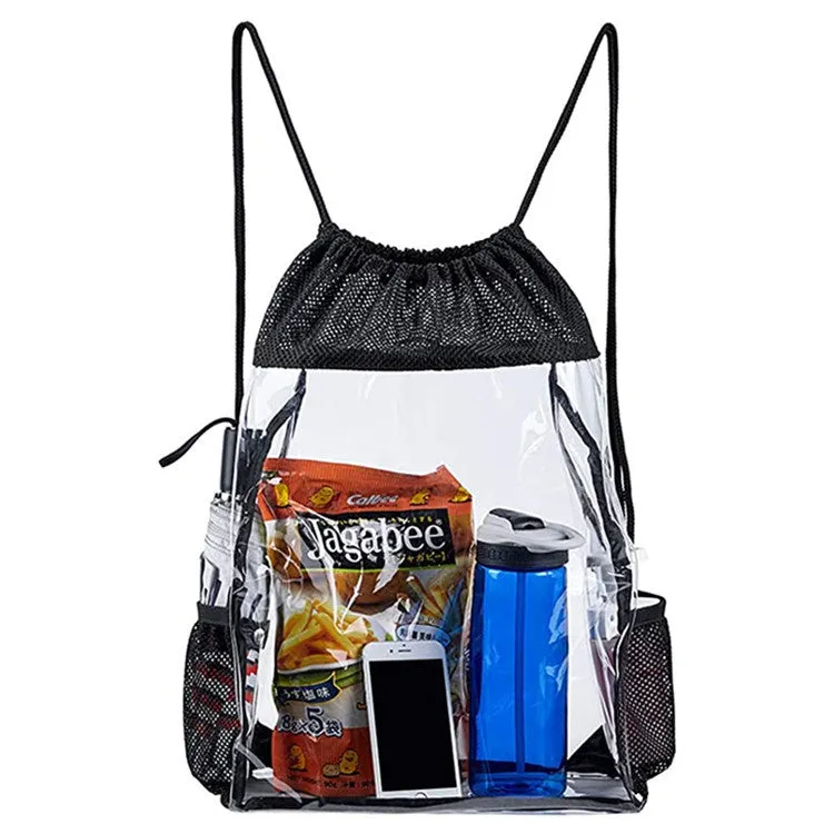 Clear Backpack PVC Fashion Transparent Drawstring Backpack