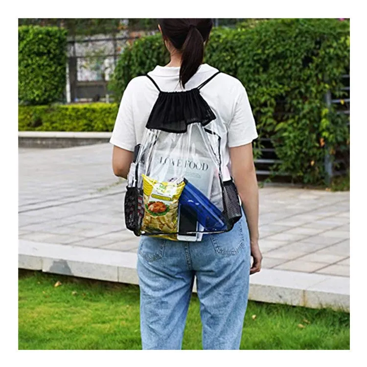 Clear Backpack PVC Fashion Transparent Drawstring Backpack
