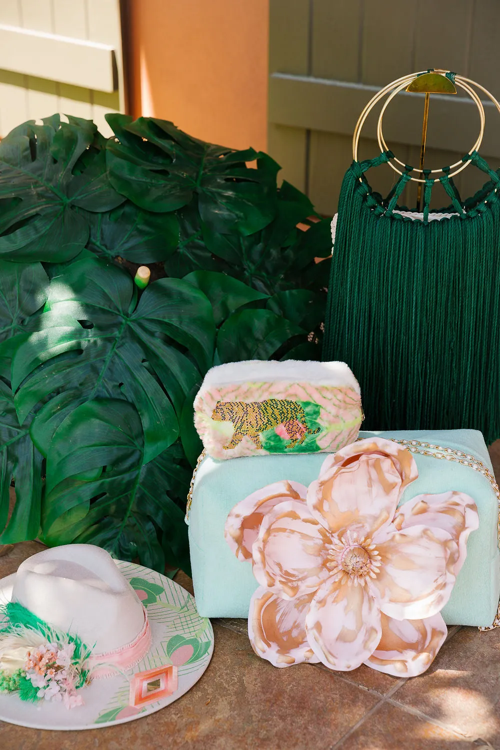 FLOWER POWER MINT TERRY BAG