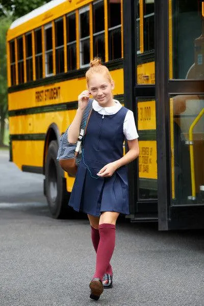 French Toast Girls School Uniform Short Sleeve Peter Pan Collar Blouse - White - SE9383
