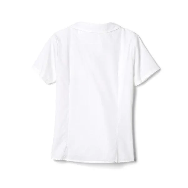 French Toast Girls School Uniform Short Sleeve Peter Pan Collar Blouse - White - SE9383
