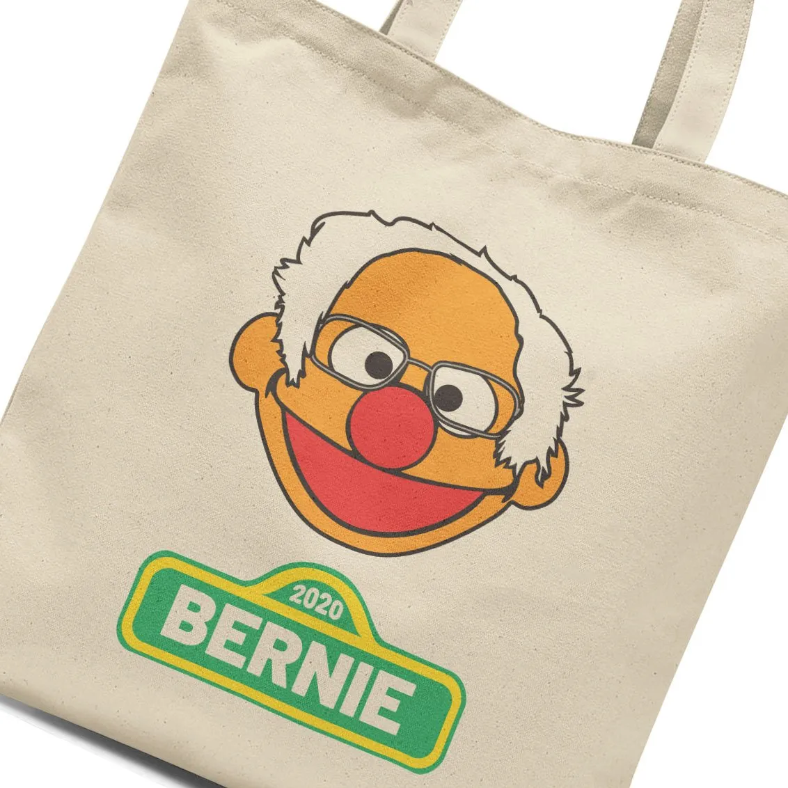 Function - Bernie Sanders  Cartoon Head Heavy Duty Cotton 12 oz Tote Bag