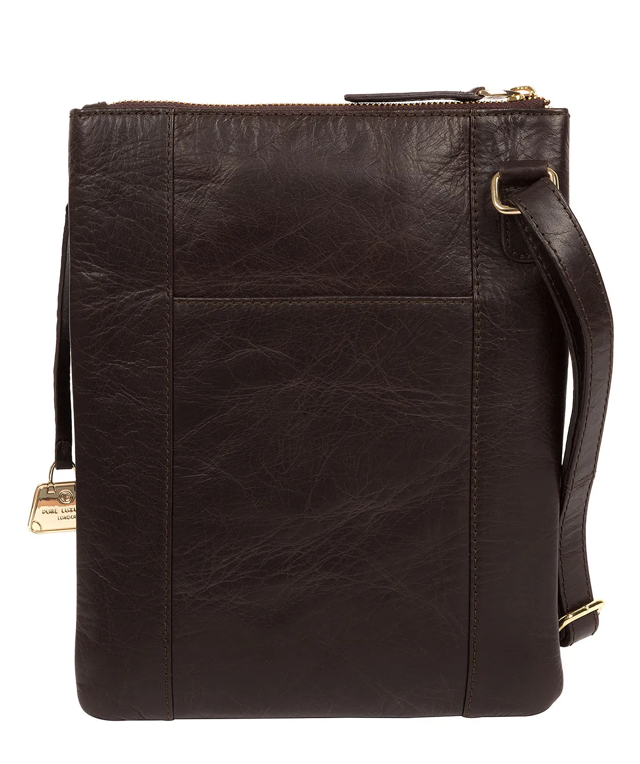 'Gardenia' Dark Brown Leather Cross Body Bag