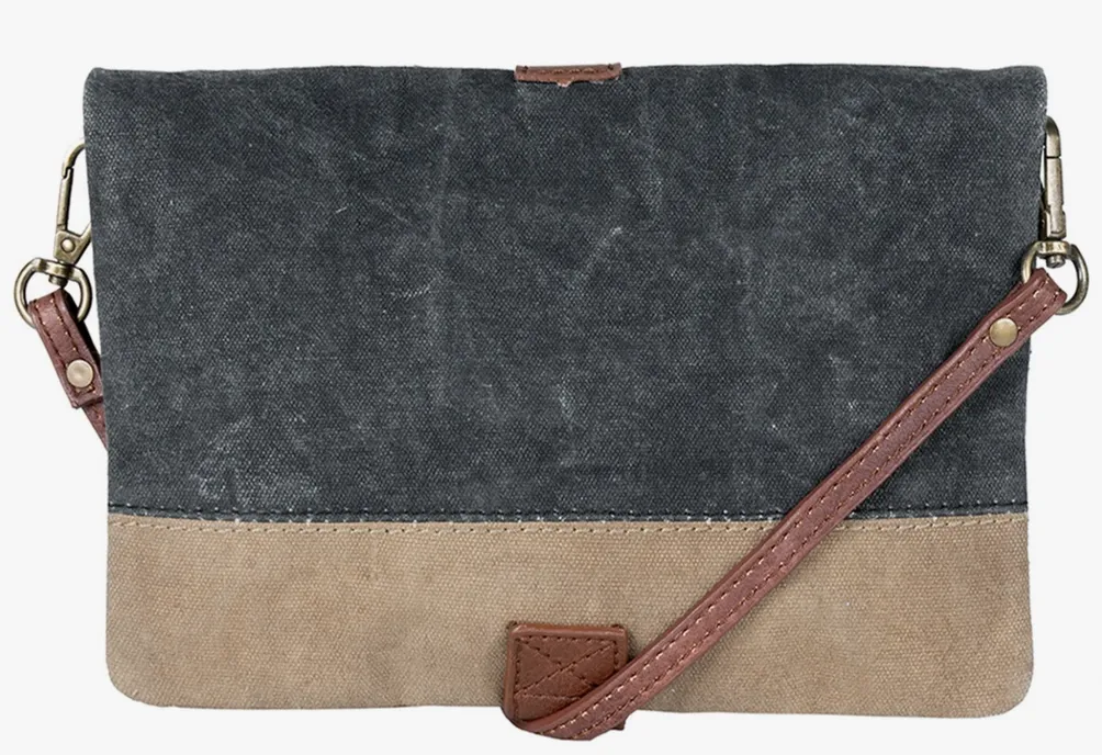 Gray Live Love Foldover Bag
