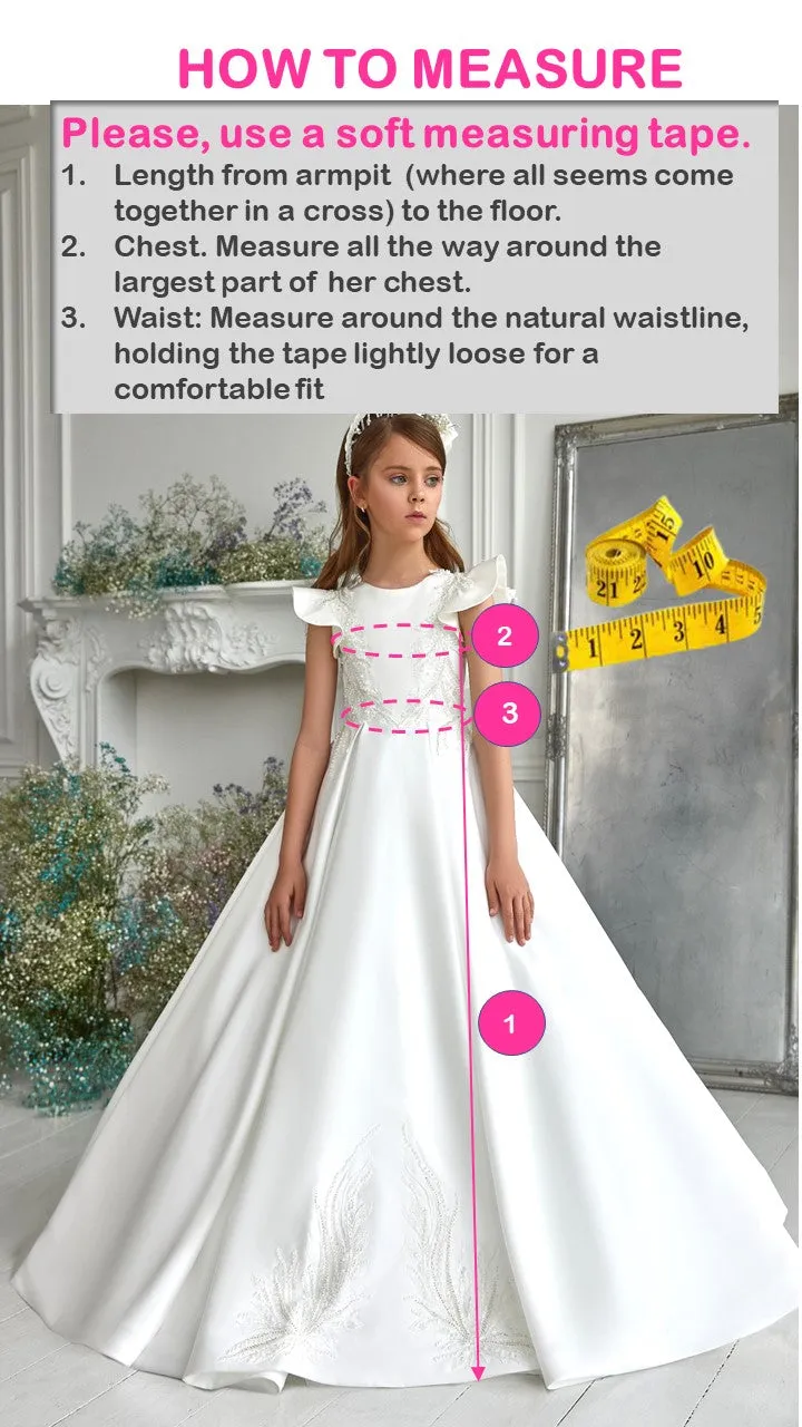 Illusion Off-the-shoulders Long Sleeves   Flower Girl Communion Dress Pageant Celestial 3212
