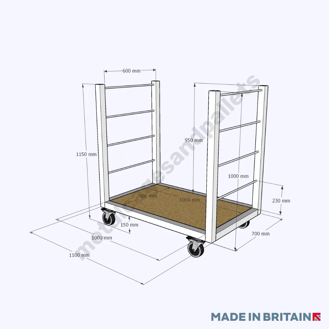 Industrial Distribution Trolley With Removable Shelves