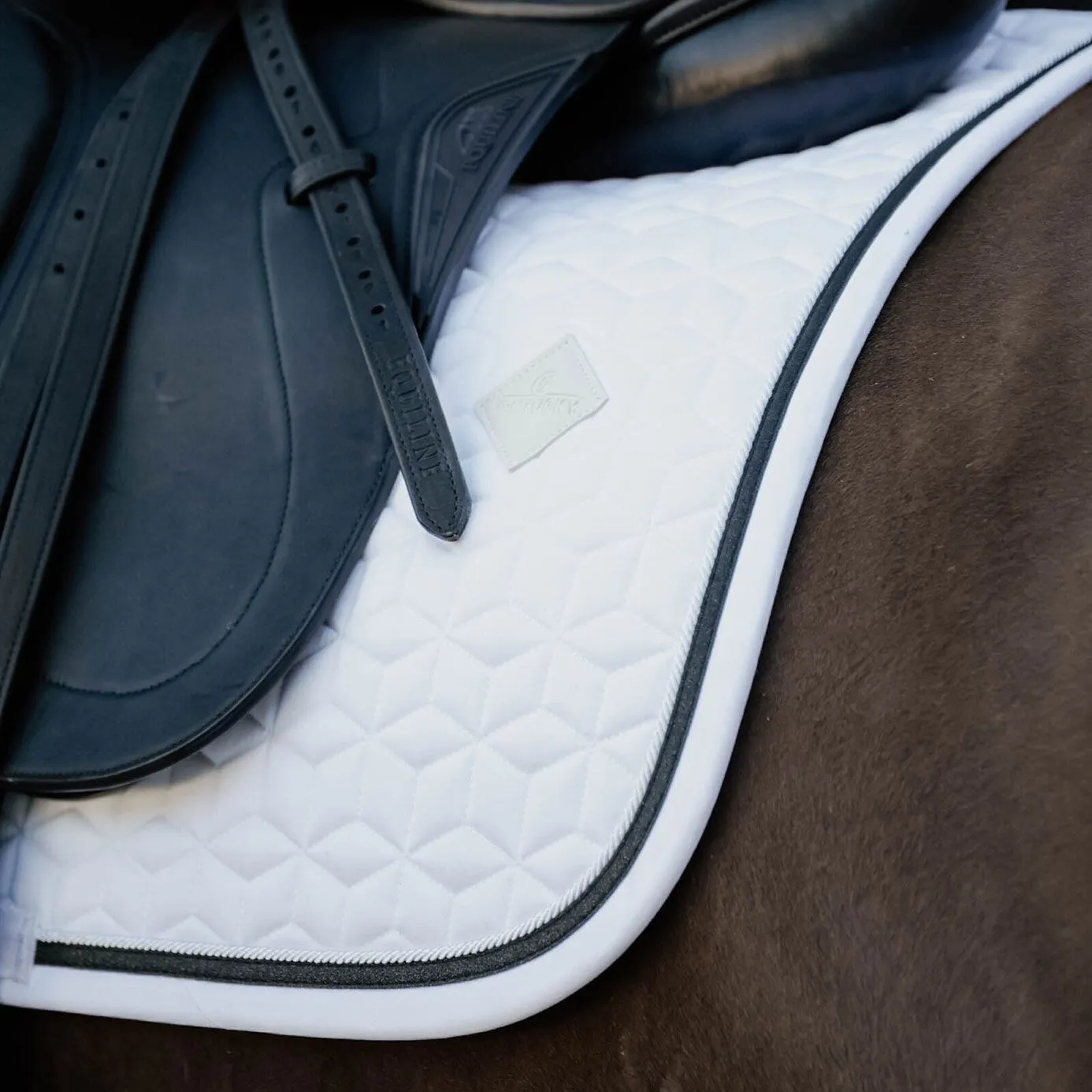 Kentucky Horsewear Glitter Rope Dressage Saddle Cloth - White/Black
