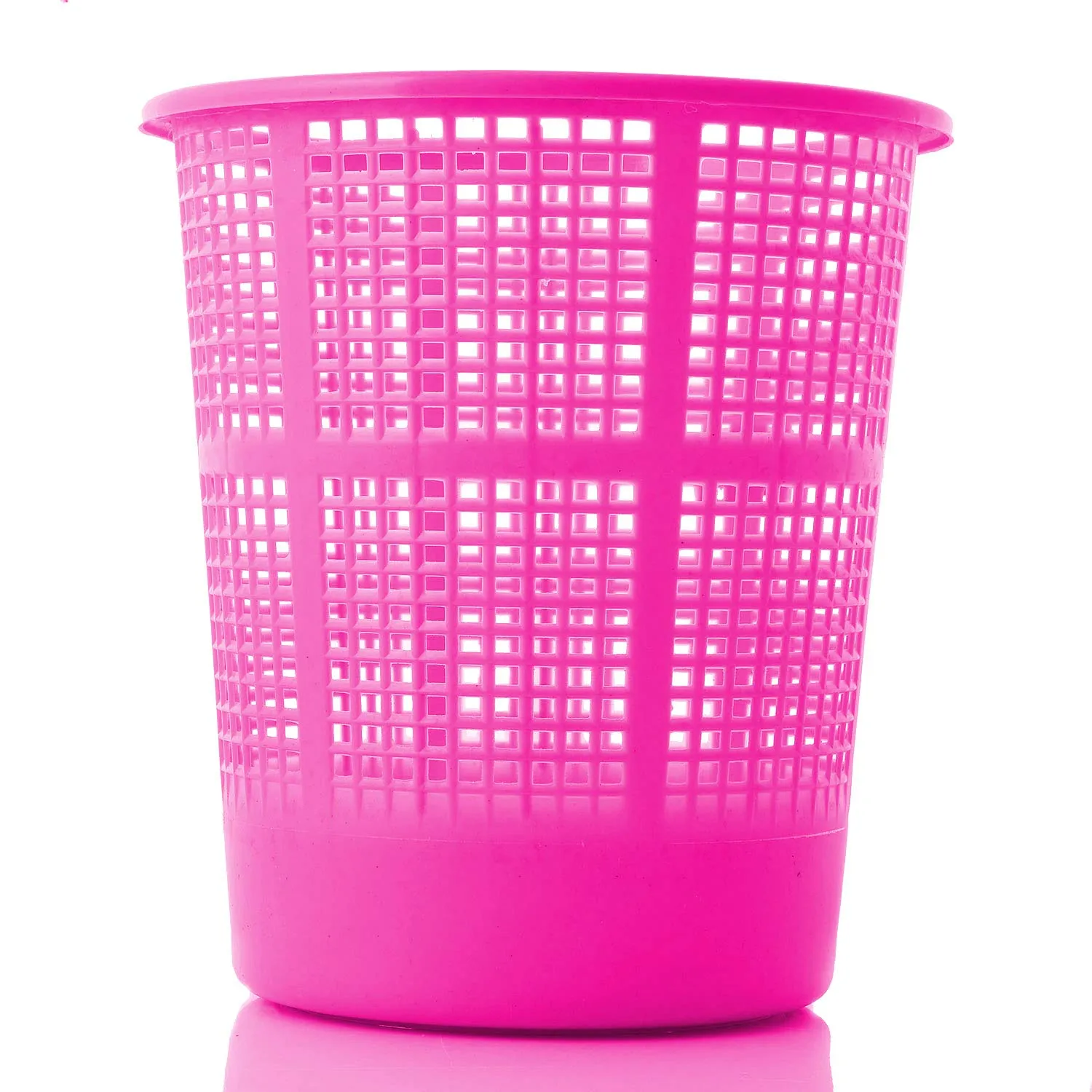 Kuber Industries Plastic 4 Pieces Mesh Dustbin Garbage Bin for Office use, School, Bedroom, Kids Room, Home, Multi Purpose, 5 Liters (Green & Pink)-KUBMART313