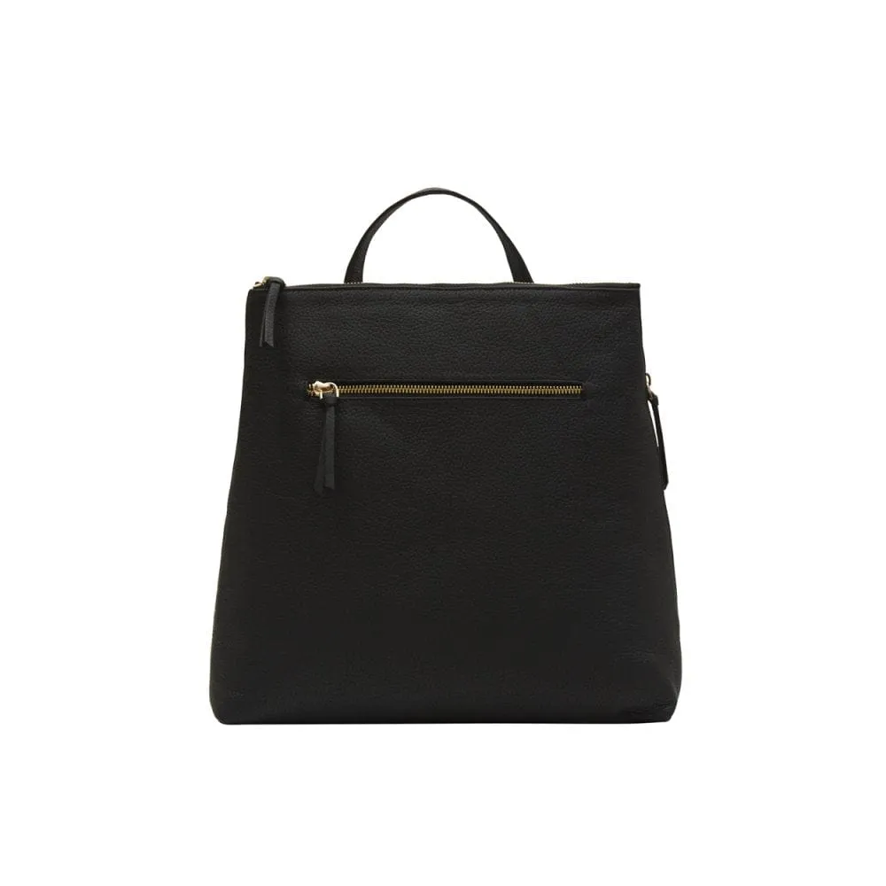 Leather 13" Laptop Backpack - Black Pebble Grain