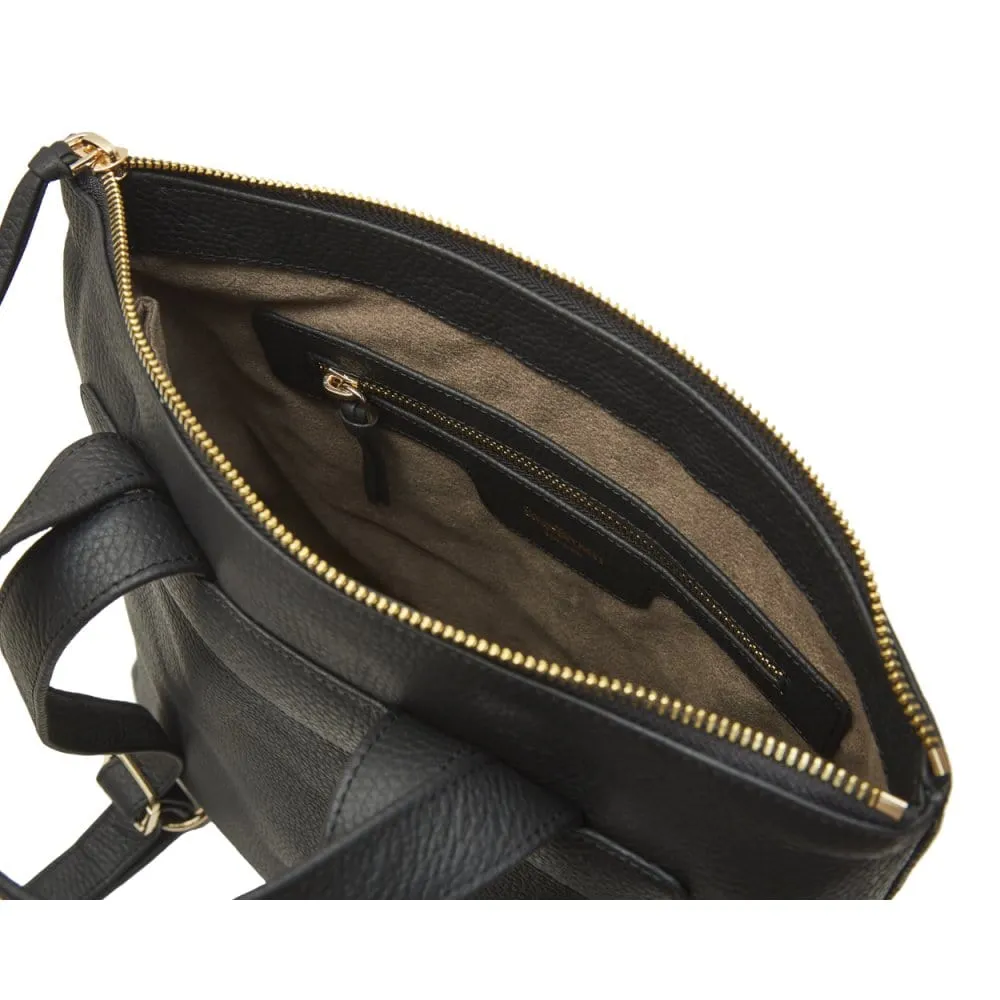 Leather 13" Laptop Backpack - Black Pebble Grain