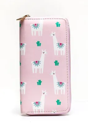 Llama Print Zipper Wallet