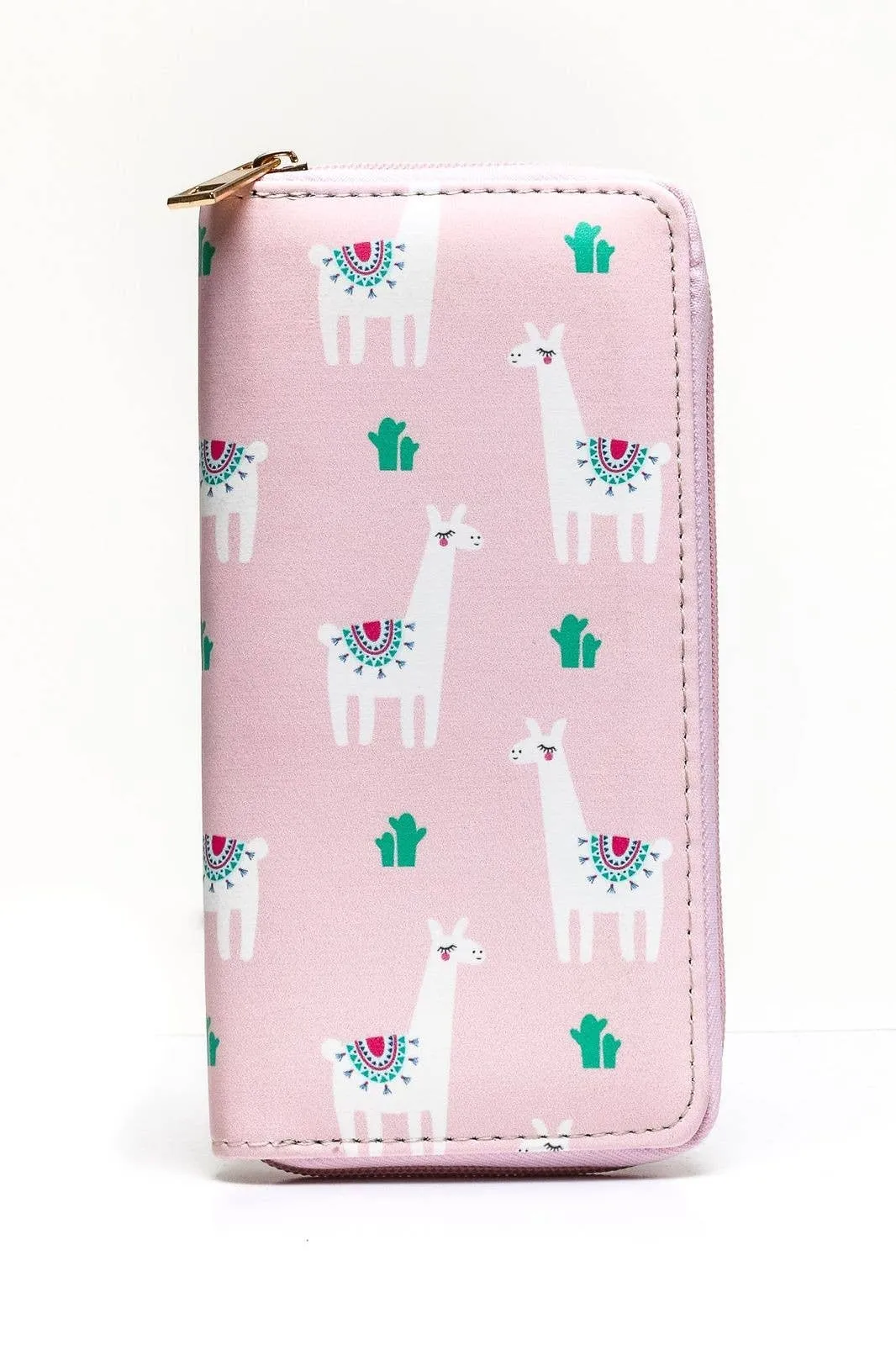 Llama Print Zipper Wallet