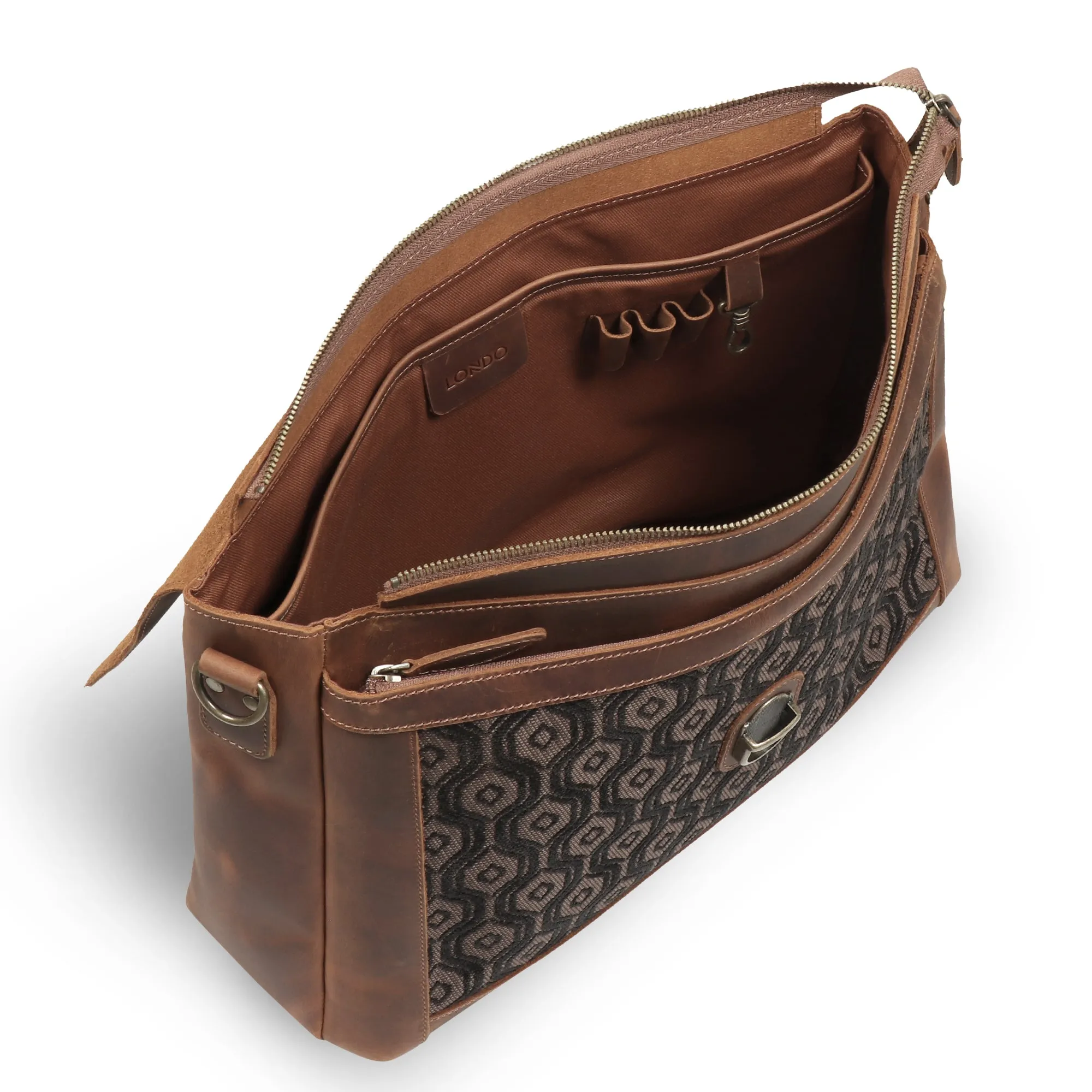 Londo Zion Personalized Real Leather Messenger Bag, MacBook Pro 16, 15 inch - 14, 13 inch Leather Sleeve, Laptop Bag with Unique Design, Unisex Travel Bag