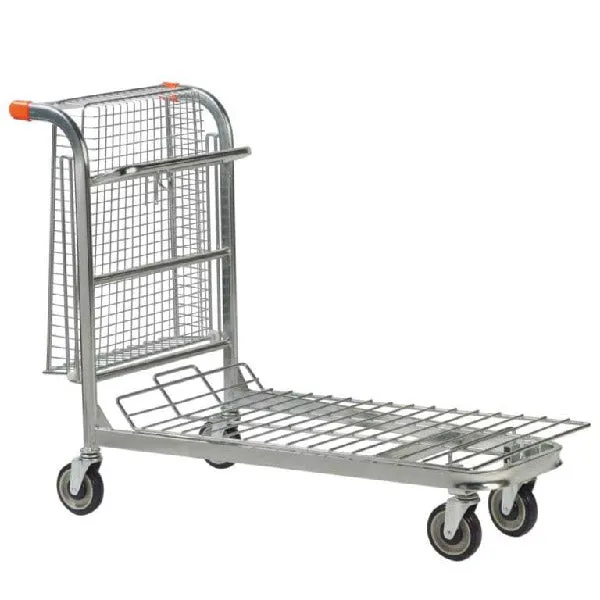 Nestable Stock Trolley with Folding Basket   500KG Load Capacity