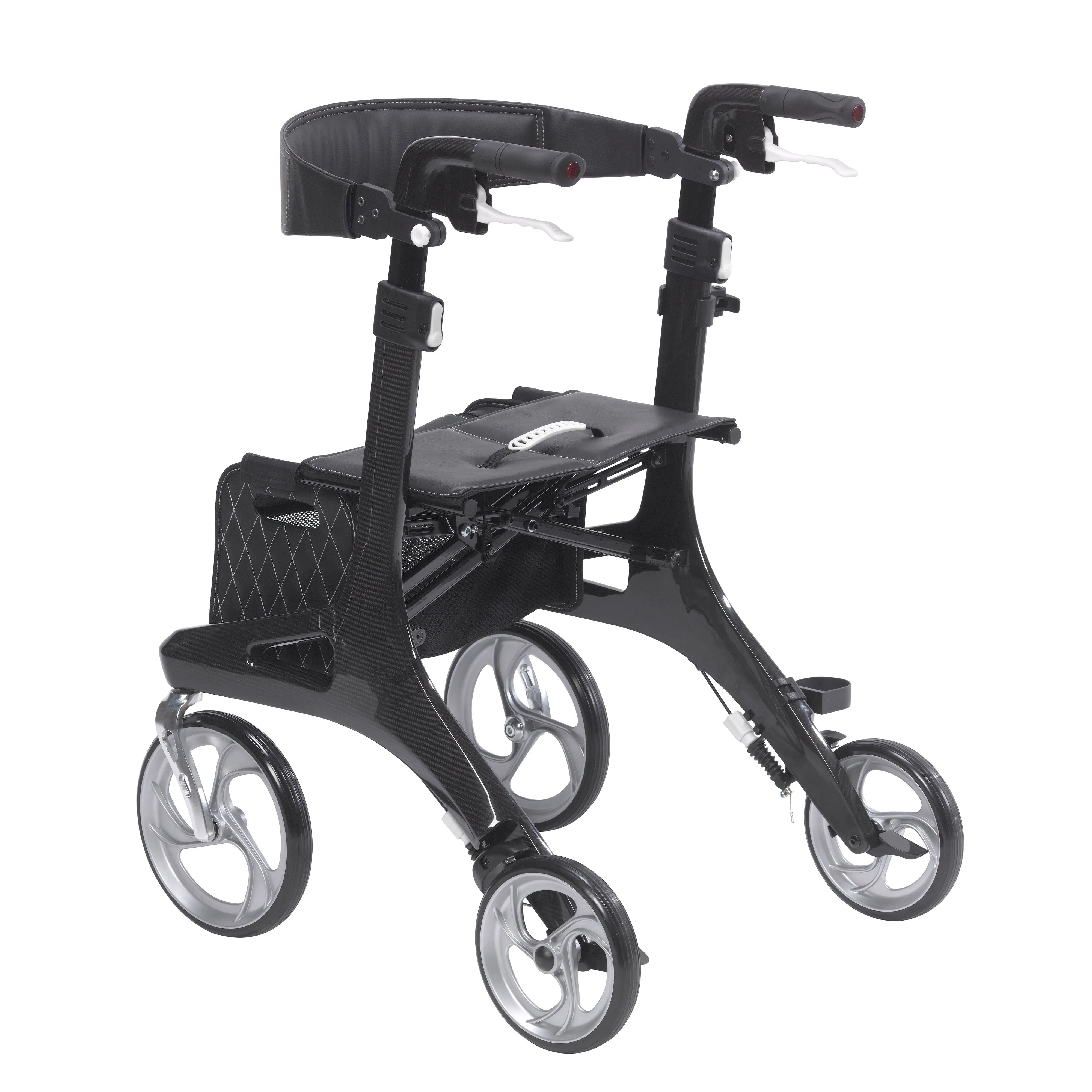 Nitro Elite CF Carbon Fiber Rollator Rolling Walker, Black