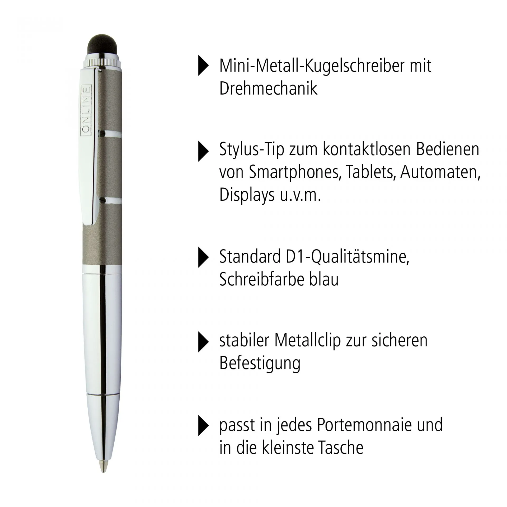 Online Piccolo Ballpoint Pen - Pastel Purple (Mini Sized with Stylus)