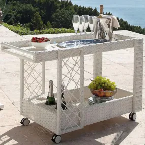 Outdoor Wicker Serving Trolley Club