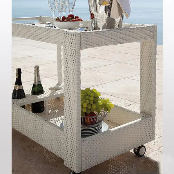 Outdoor Wicker Serving Trolley Club