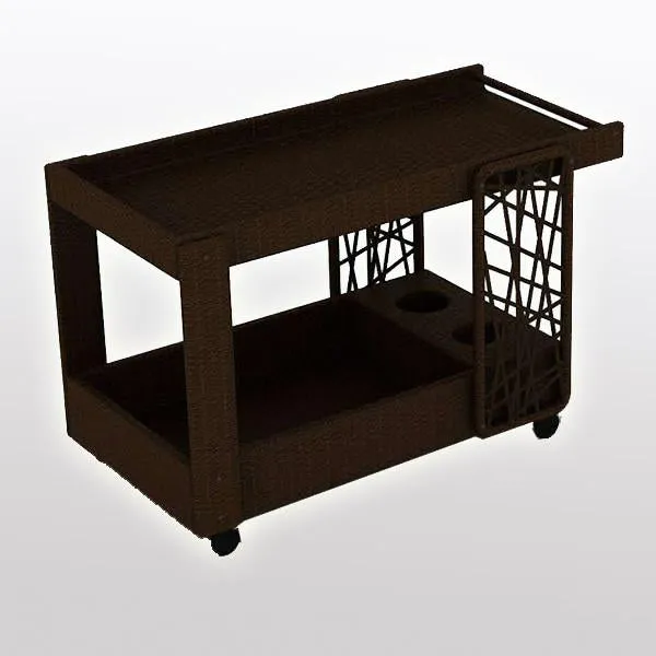 Outdoor Wicker Serving Trolley Club