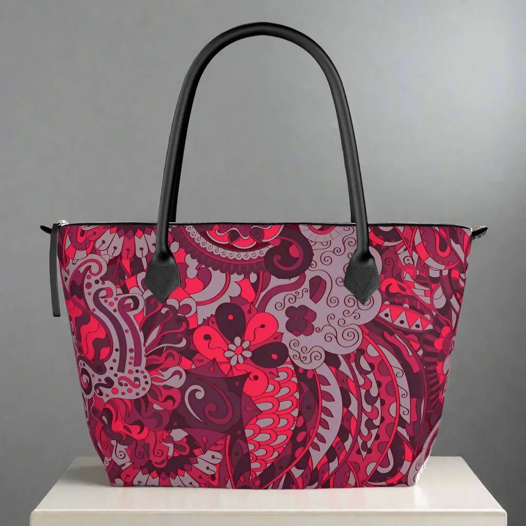 Pena Large Zip Top Satin Tote