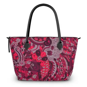 Pena Large Zip Top Satin Tote