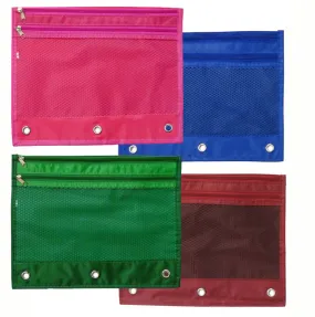 Pencil Pouch, w/Mesh 2 Pockets (12/unit), #30019 (J-23)