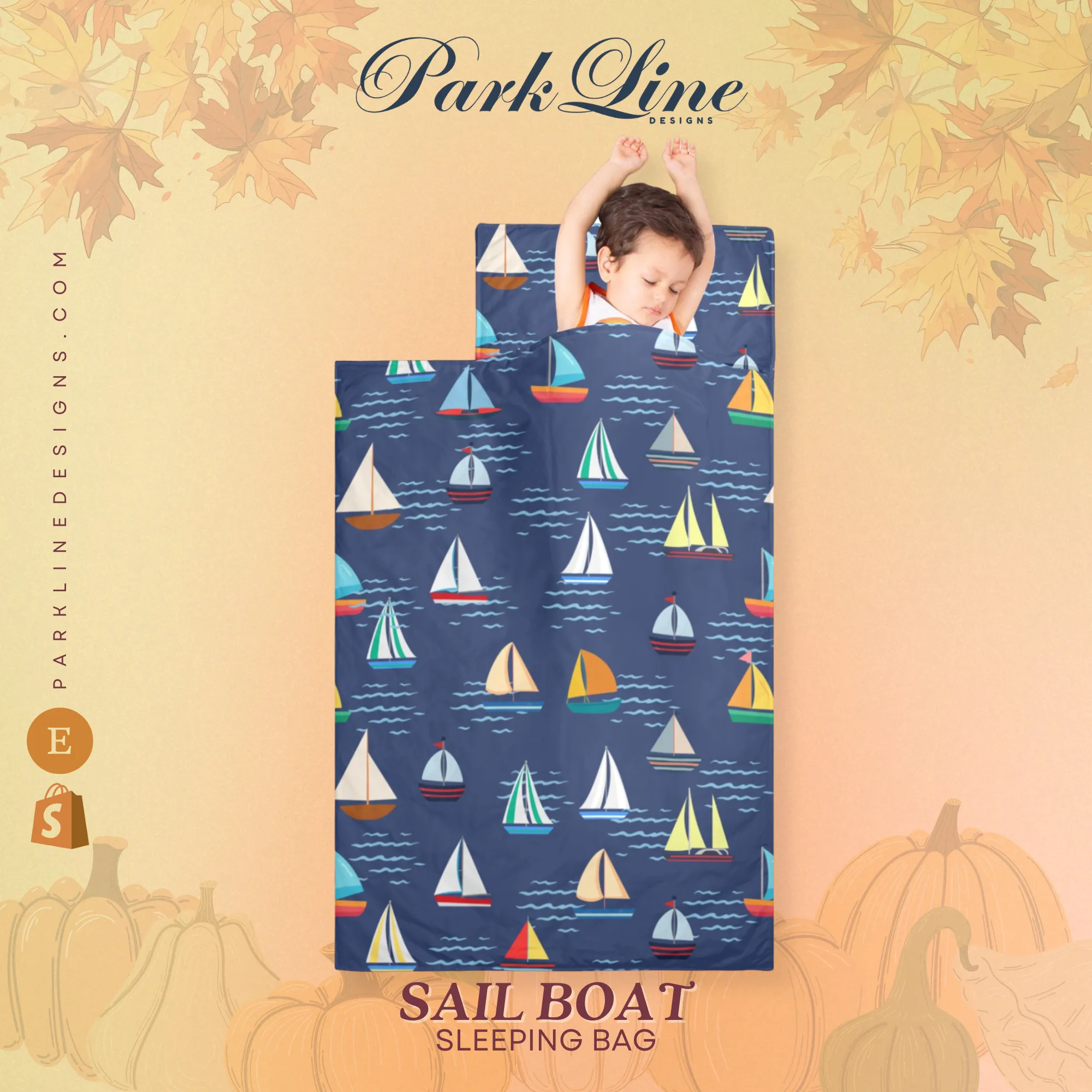 Sail Boat Kids' Long Sleeping Bag | A Catchy Blend of Comfort & Style | Lightweight and Durable Sleeping Bag for Kids