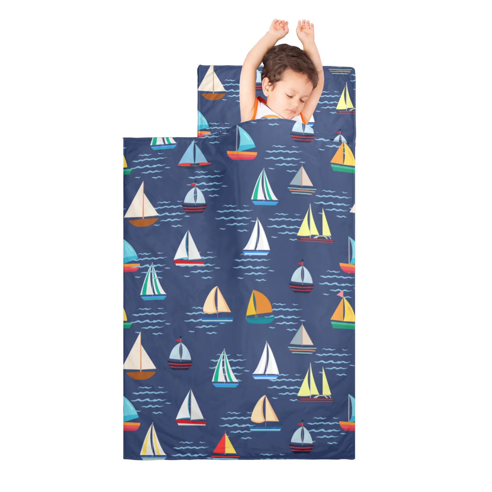 Sail Boat Kids' Long Sleeping Bag | A Catchy Blend of Comfort & Style | Lightweight and Durable Sleeping Bag for Kids