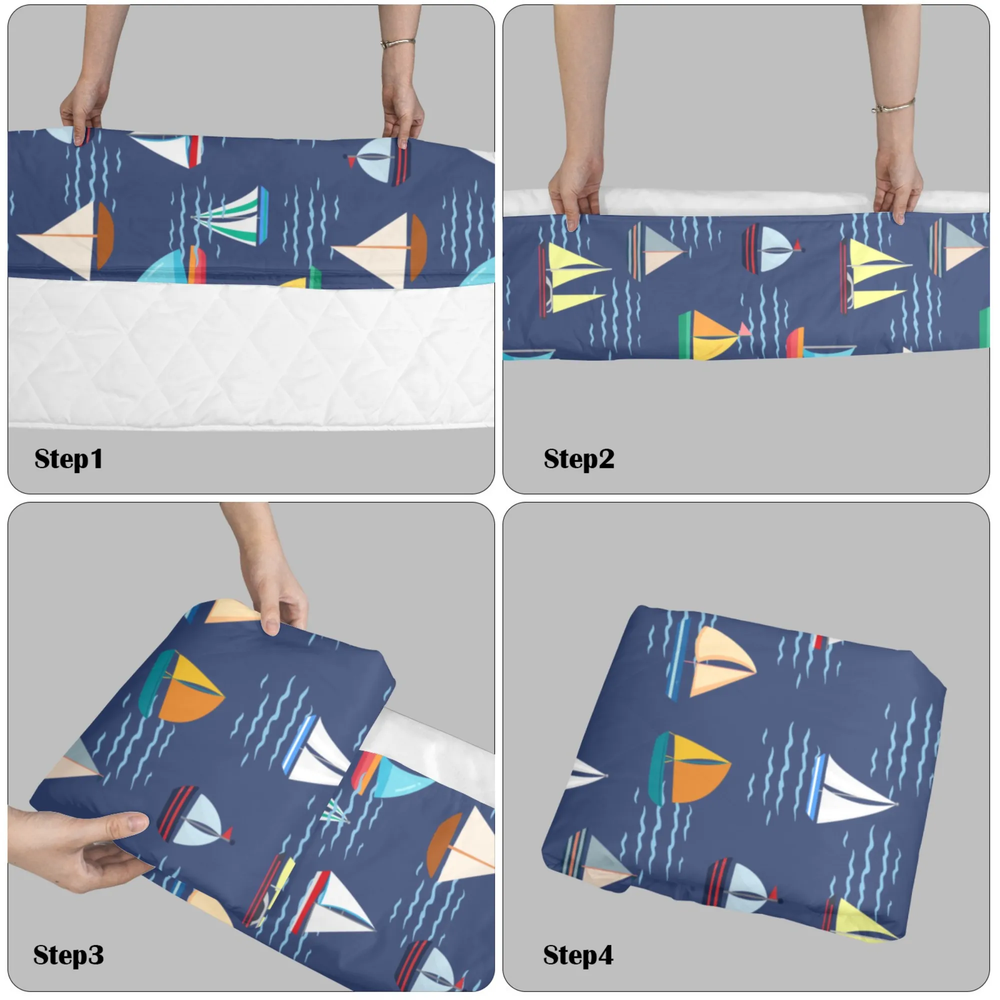 Sail Boat Kids' Long Sleeping Bag | A Catchy Blend of Comfort & Style | Lightweight and Durable Sleeping Bag for Kids