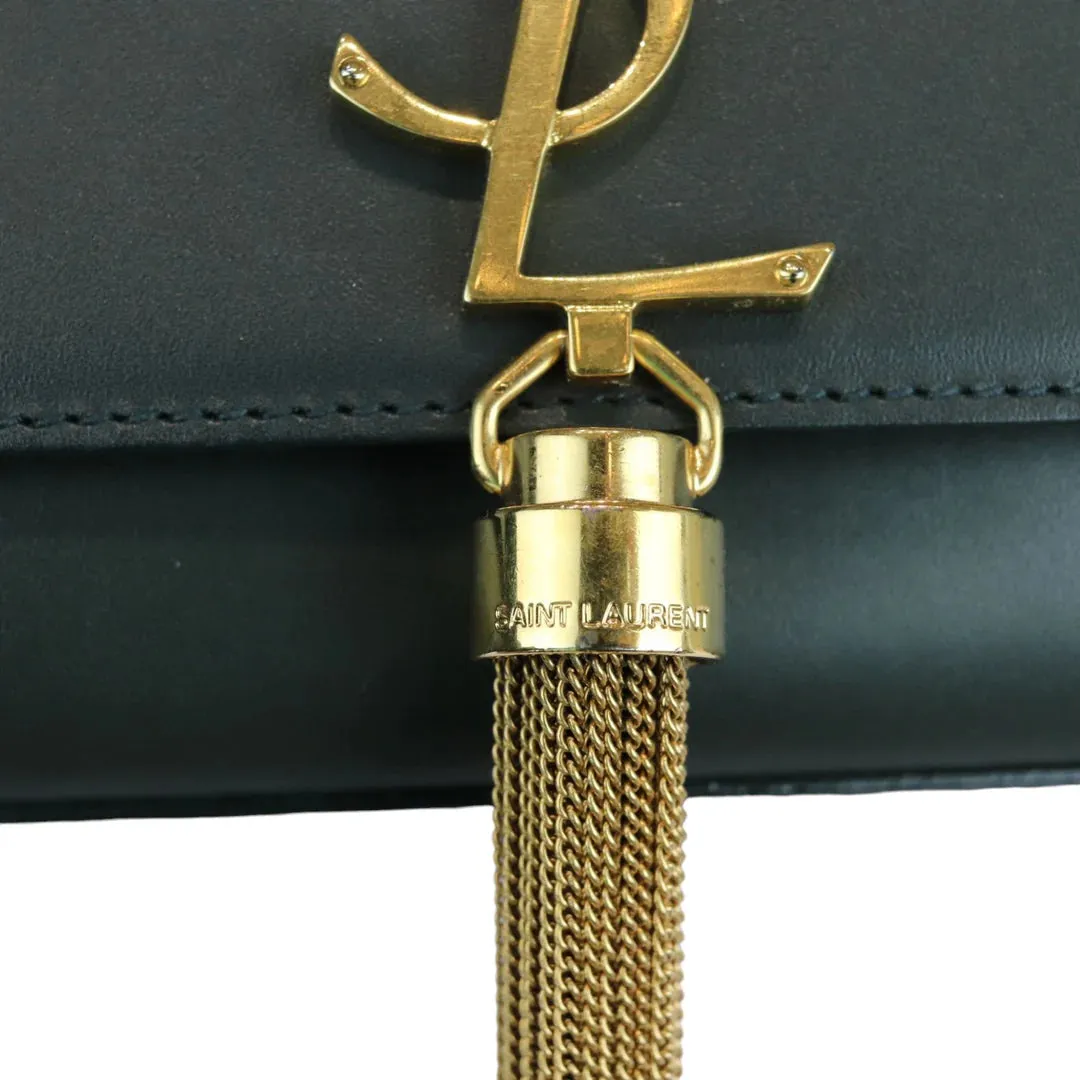 SAINT LAURENT Kate Tassel Small Calfskin Green GHW YSL