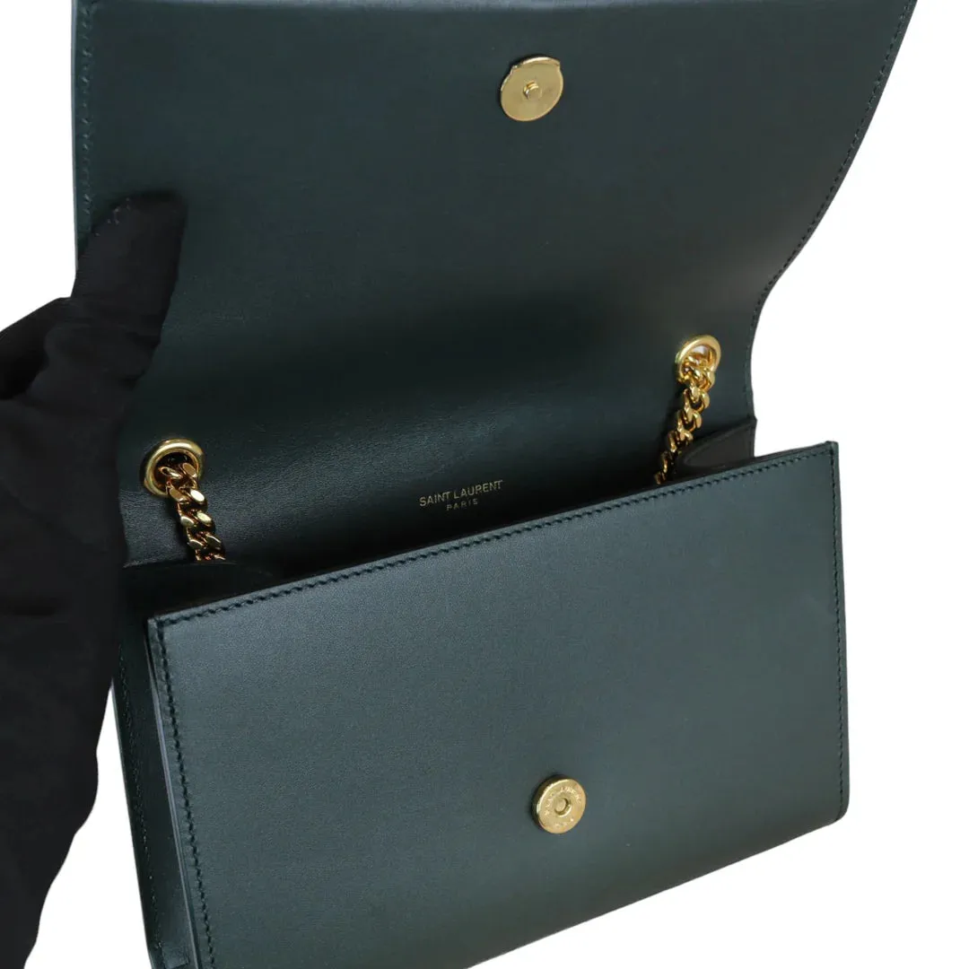 SAINT LAURENT Kate Tassel Small Calfskin Green GHW YSL