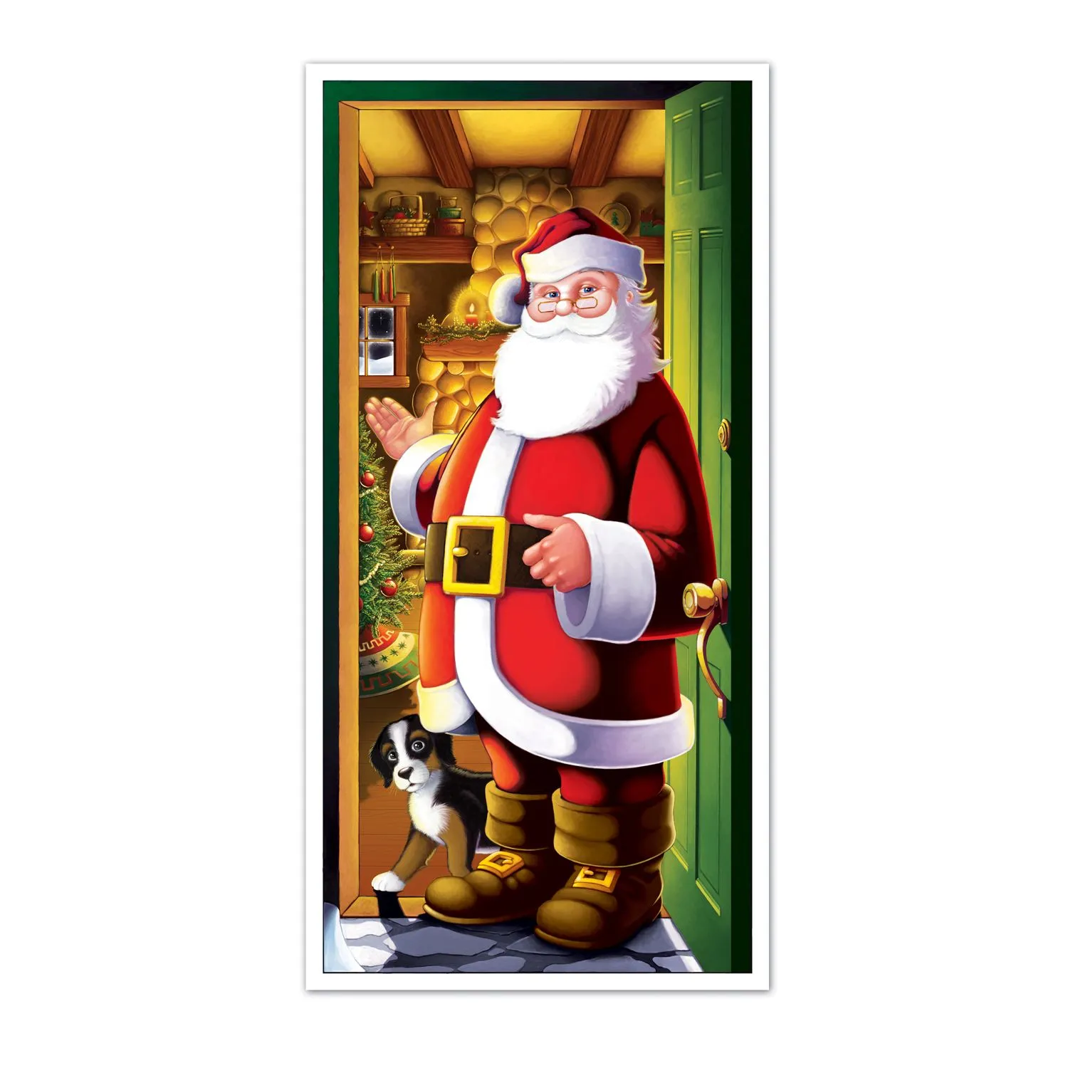 Santa Door Cover With Festive Cheer to Your Space (1/Pk)