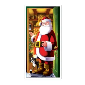 Santa Door Cover With Festive Cheer to Your Space (1/Pk)