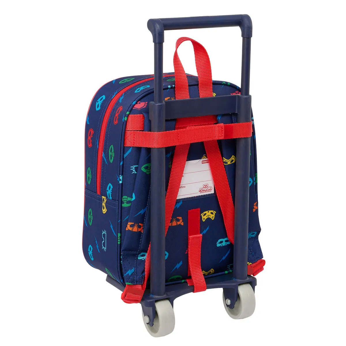 School Rucksack with Wheels PJ Masks Ready Navy Blue 22 x 27 x 10 cm