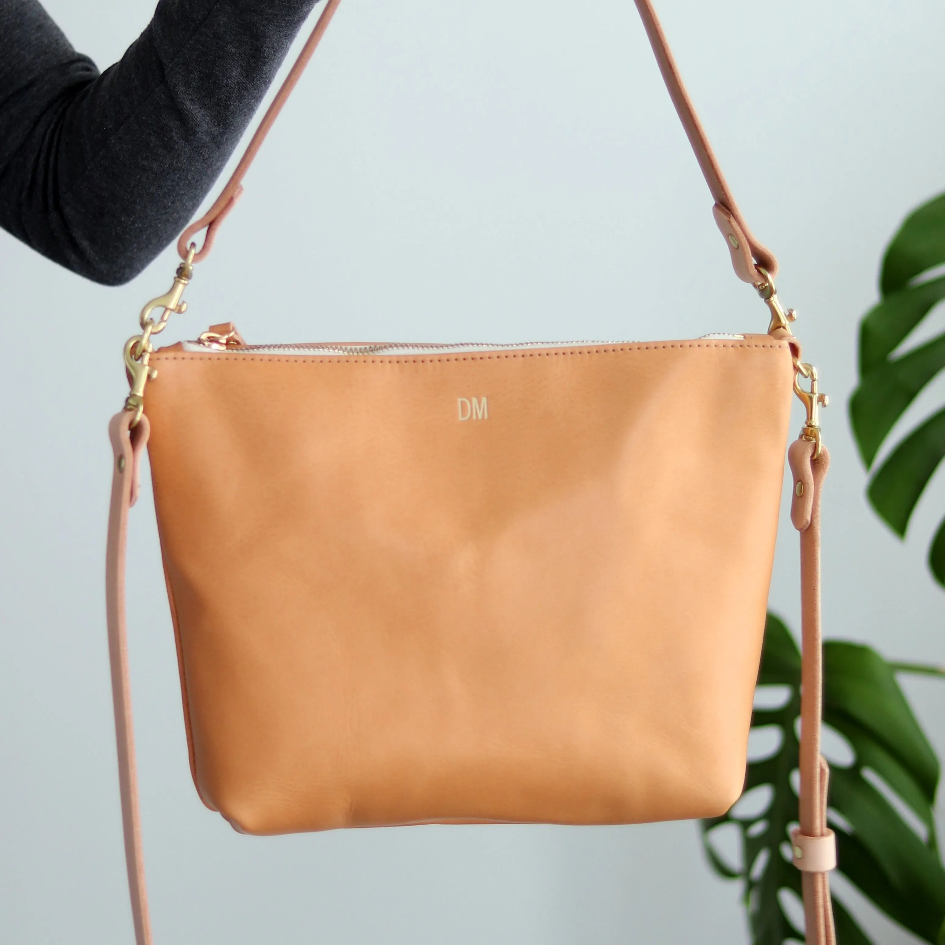 Seconds Sale - Crossbody Bag with Monogram - Beige